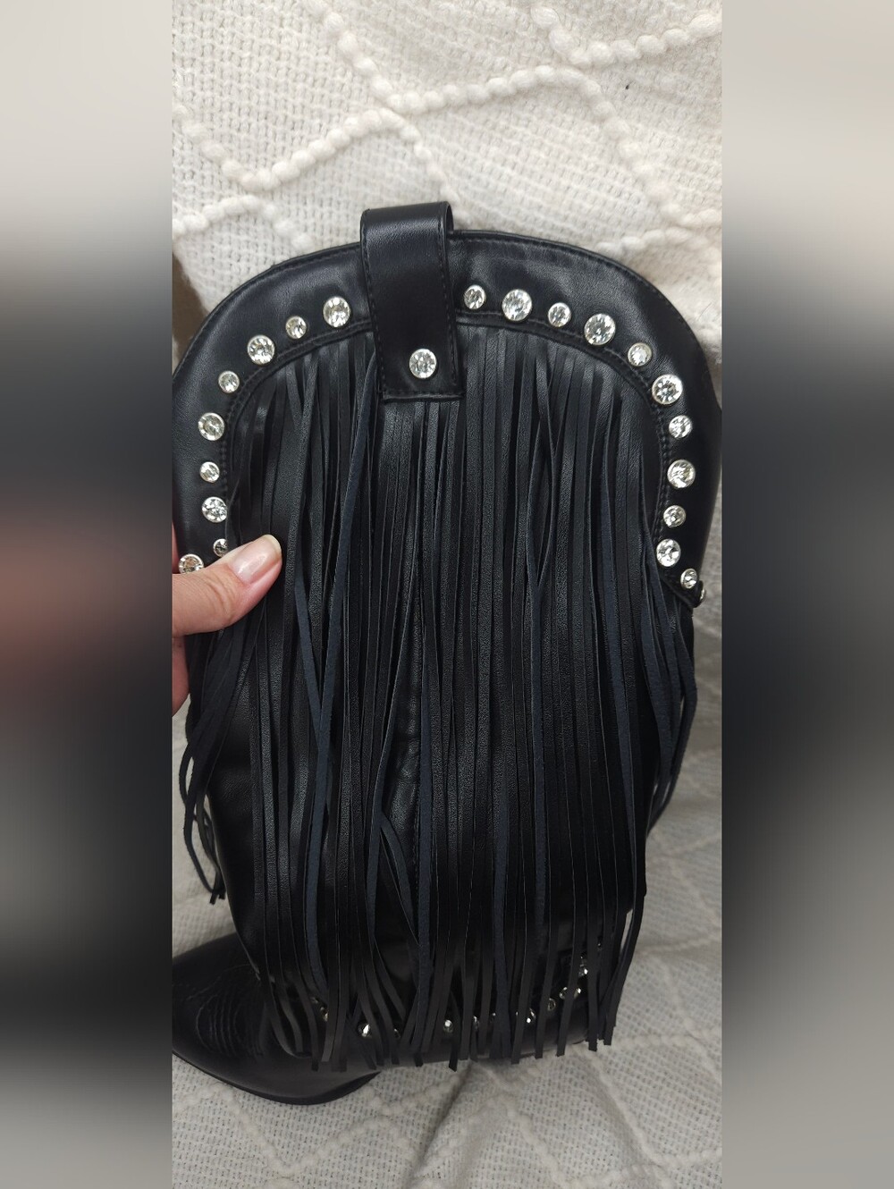 Forever 21 Fringe Studded Cowgirl Boots  | Women’s Size 8 - Picture 4 of 7